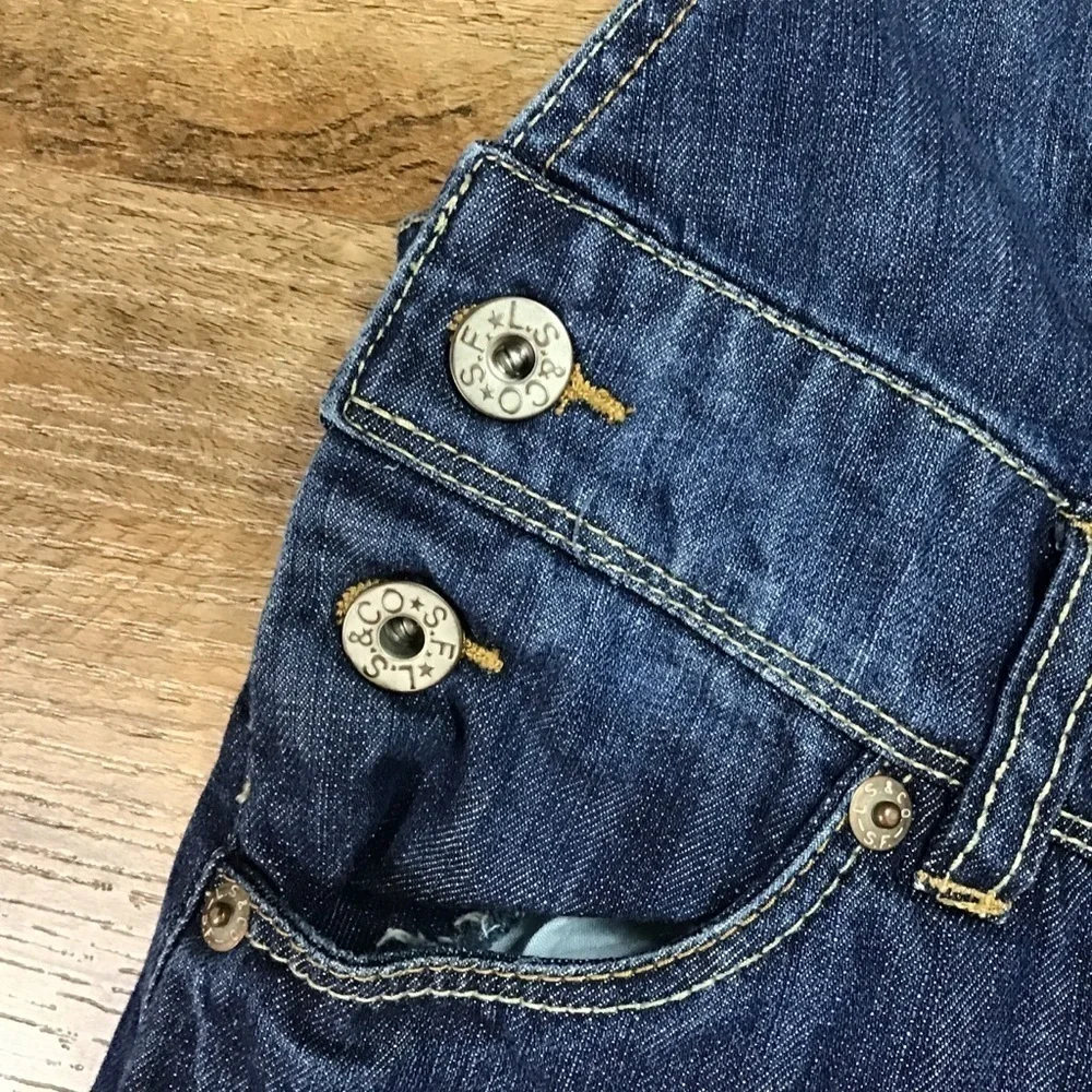 LEVI’S Strauss Overalls Denim Jean Dark Blue Youth Size 12 Regular